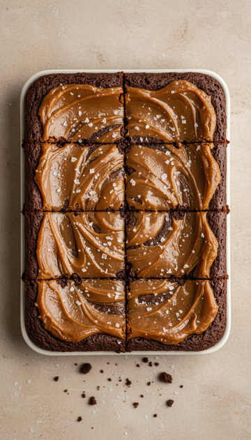 Salted Caramel Brownie with Fudge Pieces
